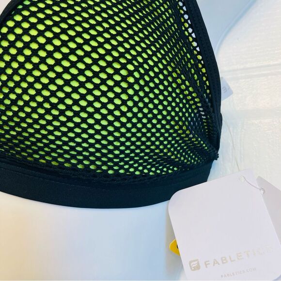 Fabletics Neon Costa Mesh Layer‎ Triangle Bikini Top Removable Cups Sz Large NEW - Picture 6 of 15